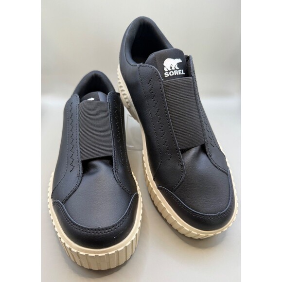 Sorel ONA AVE Womens Black Leather Platform Size 9.5 Slip-On Sneaker 2131741 - Picture 2 of 8